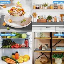 Bloss Plastic Shelf And Drawer Liner Waterproof Non Adhesive Cupboard Liner For Kitchen, Bathroom, Cabinets, Storage, Desks, Shelf Mats-Clear 177"*59" - MàuC - Xem 4