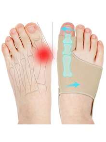 زوج من جوارب فاصل الأصابع، فاصل الإبهام مع وسادات جيل، فاصل أصابع القدم عالي المرونة، مريح وقابل للتنفس، دعم القدم نهارًا وليلاً - متعدد الألوان - مشاهدة 1