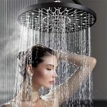 6英寸高压淋浴喷头 - 银/黑色，顶部喷淋式淋浴喷头，增压式淋浴喷头，雨淋式淋浴喷头，单头大淋浴喷头，浴室淋浴用品，仅限淋浴使用