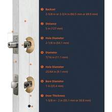 Front Door Lock Set, Handleset With Shelby Lever, Level Door Handle, Exterior, Single Cylinder Packs, Oil Bronze, 1 - Pack - 油性青銅 + 1 包 - 查看 6