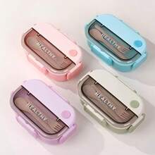 Lonchera tipo bento de plástico adecuado para diversas ocasiones como escuela, oficina y picnic - Lila Púrpura - Ver 4