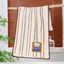 Coral Fleece Embroidered Towel & Bath Towel, Soft & Non-Shedding, Cartoon Embroidered Design - Multicolor - View 16