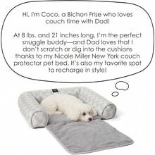 PET Kendall Fluted Geo Cozy Couch Protector Pet Bed, Cozy & Calming, Non-Slip Bottom, Machine Washable, Grey, Large 40"X23"X4" - Xám - Xem 4