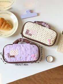 1个可爱大容量多功能带提手铅笔盒，铅笔袋，学校文具收纳盒，返校季，学习用品，铅笔袋，文具、账单、化妆品、办公用品收纳袋，返校季，学习用品，铅笔袋，书包 - 彩色 - 查看 12