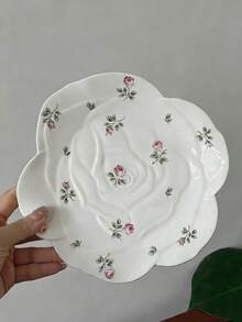 French Ins Rose Ceramic Dinnerware, Dessert Plate, Rice Bowl, Retro Cake Plate, Household Dishes - Multicolor - View 15