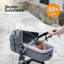 1pc Baby Stroller Canopy, UPF50+ UV Protection, Adjustable Canopy Cloth, Reversible, Suitable For Lightweight Stroller & Jogging Stroller - Multicolor - View 11