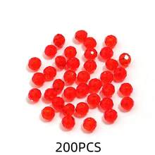 50-200颗闪亮奥地利水晶珠,红色玻璃珠,时尚经典百搭手工饰品DIY珠子,隔珠,适用于友谊手链、耳环、头饰、吊坠、服装装饰、工艺品和时尚配饰 - 紅色 - 查看 12