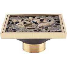 Drenaje de piso de latón antiguo de 10 cm, desagüe del piso de la ducha Rejilla del desagüe del desagüe del baño Rejilla, tapa del desagüe del piso, colador del desagüe de desechos(#4),37268827 - Multicolor - Ver 1