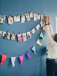 Colored Clothespins, Colorful Clothes Pins Wooden Clips Rainbow Colors Decorative Crafts Pegs Photos Pictures Decoration Clip Clothing Hanging Closepins - Multicolor - View 9