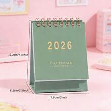 2026迷你桌面日历 - 月历和周历，250克厚纸，双线装订，7种颜色可选（粉色、蓝色、绿色、紫色），适用于家庭或办公室，办公桌日历 - 彩色 - 查看 3
