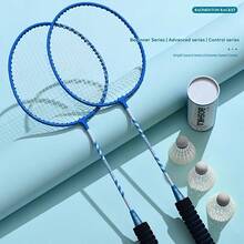 2pcs Badminton Rackets With Sponge Grip, Training Badminton Racket Set - Blue - View 2