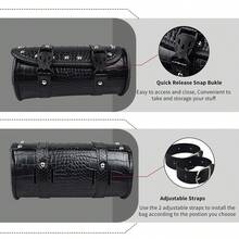 CHCYCLE Motorcycle Tool Bag, Universal Motorcycle Fork Bag Waterproof , PU Leather Roll Saddlebag Handlebar Bag For Motorcycle Front Forks Bar Storage Bag - Motorcycle Front Bumper - View 6