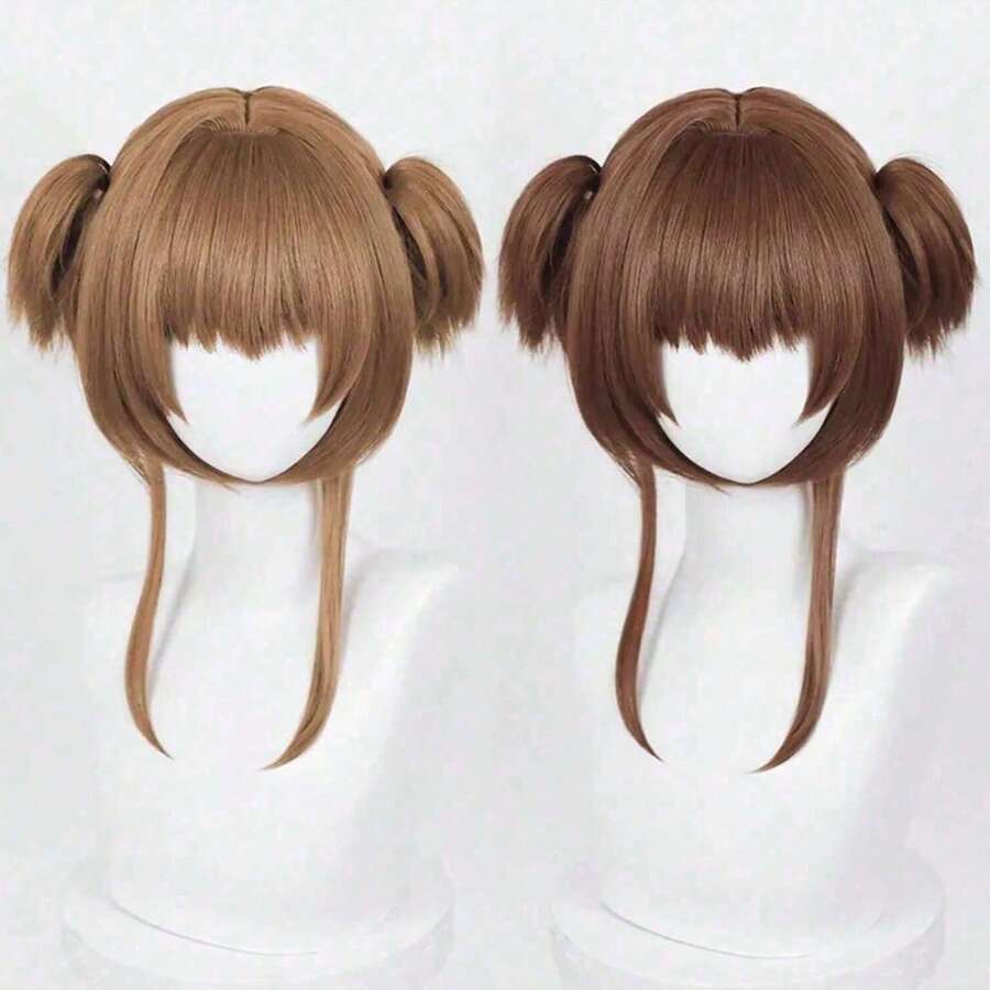 Tóc giả Kinomoto Sakura màu nâu, trông như thật, làm từ chất liệu tổng hợp, che phủ toàn bộ đầu, kiểu tóc dễ thương, phong cách anime, Halloween, lễ hội hóa trang, truyện tranh, cosplay, tóc ombre tự nhiên có mái. - Nhiều màu - Xem 1