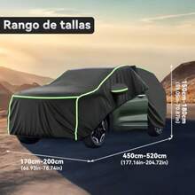 Funda Protectora Impermeable para SUV y Camioneta, Tamaño 520x200x180 cm, con Forro de Algodón, Cremallera Lateral y Correas Antiviento - negro - Ver 2