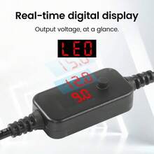 Type-C 转 DC 升压线，DC 5V/9V/12V/15V/20V WiFi 转移动电源快充适配器，适用于 WiFi 路由器、笔记本电脑 - 黑色 - 查看 5