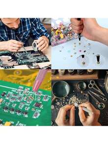 EstiloPinzas para Joyas, 2 Pinzas para joyería, Portaherramientas Herramienta de Recogida de Joyas, Pinzas para Sujetar Catcher Grabber Pinzas Rectas para Hacer Joyas Herramienta con 4 Garras (estilo largo)Versión mejorada - Largo - Ver 7