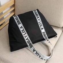 Women's Nylon Handbag, Large Shoulder Bag With Multiple Pockets, Casual Tote Bag With Zipper For Work, Travel And College - 白色 - 查看 2