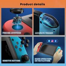 Wireless Switch Game Controller, Compatible With Switch/OLED, Supports Wake-Up And 6-Axis Motion Sensing, Comes With Joystick Caps (Orange And Blue)