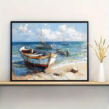 Tranh canvas trừu tượng sống động phong cảnh biển và thuyền bè. Rất thích hợp để trang trí tường trong phòng khách, phòng ngủ, hành lang, phòng ăn và hành lang văn phòng. Trang trí nhà cửa và nghệ thuật treo tường! Trang trí nội thất. Thẩm mỹ trang trí phòng, khung tùy chọn - 1 cái - Xem 9