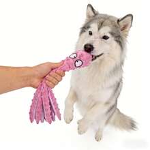 Hollypet Octopus Dog Toy Plush With Squeaker, Soft Squeaky Dog Toy For Medium Large Dogs, Interactive Dog Toys For Boredom, Durable Chew Toy With Sound For Indoor Bedroom Or Outdoor Garden Play, Bite Resistant Stuffed Dog Toy Pets Love - Pink - View 9