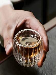 Striped Petal Handle Glass Teapot Set With Lid And Handle, Elegant Double-Layer Teapot Set, Heat-Resistant, Fashionable And Elegant, Large Capacity, Easy To Clean, Suitable For Gatherings, Home, Office, Picnics, Tea Lovers, Outdoor Activities, Brewing Herbal Tea (Random Style)