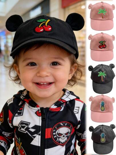 1Pc Infant Baby Boy Toddler Cute Ears Baseball Cap Children's Adjustable Hat For Kids Girl Boy For Daily Casual Wear