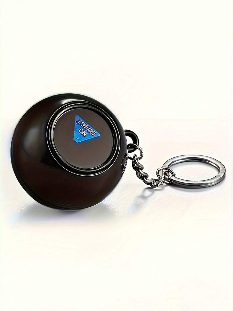 1pc Portable Magic 8 Ball Keychain, Helps You Relax And Make Decisions, Durable Plastic Material, Fun Creative Valentine's Day Gift. Back To School Special Edition Keychain, Black 8 Ball Fortune Teller, Magic Prop, Popular Cross-Border Toy, Christmas Keychain, Car Accessory, Bag Accessory - Multicolor - View 1