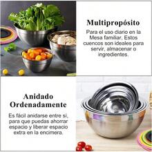 Bowls de Cocina Juego de Bowl Acero Inoxidable con Tapa Hermética 7pcs Tazones para Mezclar Boles Mezcladores Metalico para Ensalada Cuencos de Mezcla Apilables para Cocinar Hornear y Preparar - Vistoso - Ver 3