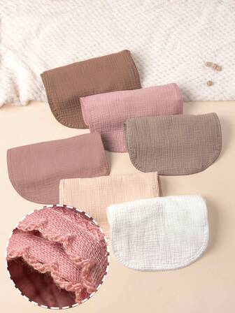 1 pieza Paño de eructo, paño de eructo anti-regurgitación de bebé, tejido liso de unicolor con encaje, estilo nuevo y sencillo y lindo para primavera/verano, adecuado para niños y niñas, regalo para bebé