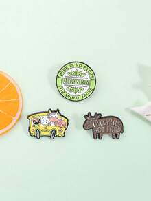 3pcs Vegetarianism Advocates Enamel Needles Cute Lamb Brooches Lapel Badges Jewelry Gifts For Friends - Multicolor - View 9
