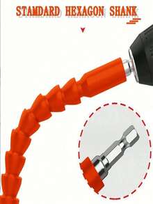 1支高品质柔性钢钻头延长杆 - 360°旋转精密钻孔工具，兼容所有钻头，无需外接电源，防锈耐用，DIY家居维修小工具，适用于难以触及的区域/木工/汽车维修/建筑/家务/DIY项目，是四季皆宜的理想车间和家庭钻孔配件。 - 彩色 - 查看 11