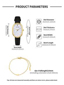 1件 LUCKYFOX 石英腕表，配手链，简约休闲复古商务风格锌合金方形表盘真皮表带，豪华礼盒套装，含贺卡，适合节日、情人节、圣诞节等场合。 - 棕色 - 查看 6