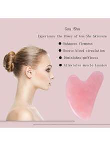 Pink Gua Sha Facial Tool - Guasha Stone For Face & Eye Massage, Anti-Aging Slimming Firming, Puffiness Reducing & Jawline Sculpting Skincare Tool For Women