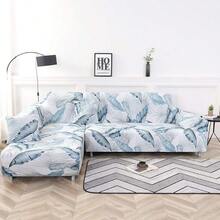MIFXIN - Fundas de sofá seccionales en forma de L 2 piezas elásticas tipo L protector de muebles para sala de estar mascotas s blanco azul - BlancoAzul - Ver 2