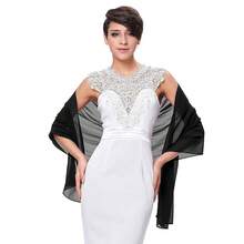 Ciormis Chiffon Shawl Wraps Scarves Lightweight For Women Evening Dresses Wedding Bridesmaid Or Formal Occasions,C#.Black - C#.Black - 查看 4