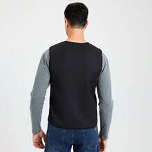 电热背心加热背心冬季电热背心三档智能温控USB充电双控男女加热背心 - 黑色 - 查看 3