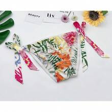 Women Silk Panties Lightweight Briefs Smooth Breathable Satin Bikini,Sexyys Tie-Side Underwear Daily Fit Comfort,Floral#2 - 花卉#2 - 查看 4