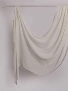 1pc Striped Textured Modest Hijab Natural Crinkle Breathable Soft Long Headscarf - Multicolor - View 6