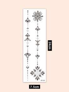 3 Sheets Sexy Line Style Body Art Back Waist Spine Painting Temporary Tattoo Stickers, Black Lotus Flowers And Leaves Patterns.Waterproof Fake Tattoos,Lasting 2-5 Days,Can Be Applied To The Arms, Neck, Waist, Spine, And Legs. Perfect For Festivals, Weddings, Vacations, Party Gifts, Music Festivals, And Body Decoration.