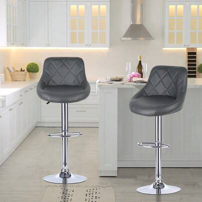 Set di 2/4/6 sgabelli da bar moderni, sgabelli da bancone regolabili in altezza in PU, sedie da bar per casa, ufficio o bar, disponibili in vari colori