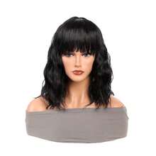 Red Wavy Curly Wig With Bangs, Short Women's Curly Bob Wig Medium-Long Burgundy Wig, Natural-Looking Heat-Resistant Synthetic Wig - Multicolor - View 6