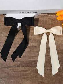 3 PCS Silky Satin Hair Bows Hair Clip Pink Hair Ribbon Ponytail Holder Accessories Slides Metal Clips Hair Bow For Girls Valentine's Day Valentines Hair Accessories For Girl Claw Clips Hair Claws Hair Barrettes, School Stuff