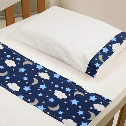 Jogo Lençol Berço Americano 3 Peças Algodão Com Elástico