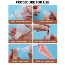 100pcs Disposable Piping Bags, PE Material Textured Pastry Bags, Tear-Resistant And Anti-Crush Dessert Bags, Large/Small/Medium Size For Cake, Frosting And Cookie Decorating - Multicolor - View 6
