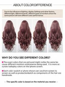 30英寸/75厘米长波浪卷发假发，薰衣草色带刘海，女士合成耐热自然假发，适合角色扮演，彩色合成假发，波浪假发，刘海假发，节日及日常时尚合成编织假发，适合万圣节和圣诞节佩戴 - 紫丁香色 - 查看 9