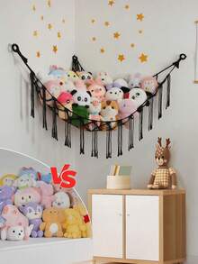 Stuffed Animal Storage Hammock Net,[US-Based Shipping]1PC-Ornament Hammock Macrame,Stuff Animal Storage Corner Hanging Net Holder,Mesh Hammock Fabric Ornament Organizer With Hooks,For Bedroom,Hanging Stuff Animal,Organizer Holder Large Size,Room Decor, Boho Love Valentine,Spirngtime Toy, Valentines Dolls,Thanksgiving Decorations, Dwarf, Goblin Storage Hammock Net, Home Decor, Room Decor,Ins Style Wall Decor Gifts Birthday Graduation,Cute Room Decor Aesthetic Bedroom,Women's Fall Clothing Winter Clothing Christmas Gift Fall Autumn Velvet Furry Party Fuzzy Plush Thanksgiving Festival Cyber Monday Holiday Knitted Winter Valentine' S Day Gift,Home Décor,Room Deciration,Makeup 0rginizer,Closet Shelving System,Storage Orangizer,Ganchos,Toy Storage,Desk Organzier,Stuffed Animal Storage,Toy Box Laundry Basket Room Deocr Organizador De Juguetes Storage Container Toy Organizer Organziers Storage Storage Bins Toy Chest Shelves Dresser Storage Cabinet Room Acesories Bedroom Toys Blanket Basket - màu đen - Xem 2