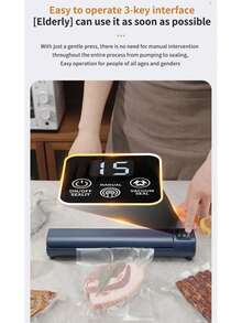 真空封口机，自动厨房食品保鲜封口机，便携式USB充电真空封口机，配备1500mAh电池 - 彩色 - 查看 11