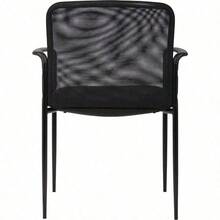 B6909-BK Mesh Back and Crepe Seat Stacking with Arm 1 Unit Guest Chair Black - Multicolor - Ver 7