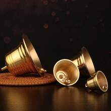 1pc Copper Feng Shui Bell, Symbolizing Good Luck, Wealth, Peace And Auspiciousness. Can Be Used As Decor, Buddhist Item, Christmas Gift Or Room Decoration. Suitable For Ox, Sheep, Pig, Horse And Pets. | Handmade, For Festival And Decorative Use (Random Style On Bell Top) - Multicolor - View 3