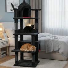 Cat Trees & CondosBEWISHOME Árbol Para Gatos Gótico Grande Con Cama Tipo Ataúd Torre De Árbol Para Gatos Gótico De Varios Niveles De 63" Para Gatos Grandes Con Condominio Para Gatos Postes Para Rascar Centro De Acti - como en la foto - Ver 5